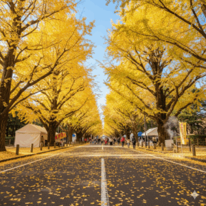 八王子いちょう祭り2025 いちょう並木の写真