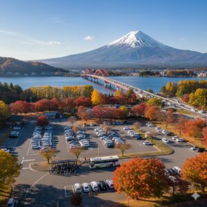 河口湖紅葉まつり2025:富士と紅葉を静かに満喫する混雑回避術/画像/駐車場