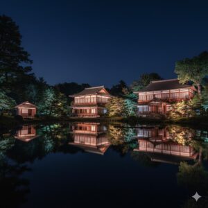臨江閣 本館・別館・茶室ライトアップ
