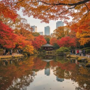 新宿御苑の紅葉2025：静寂と穴場ベンチ独占の秘訣/画像