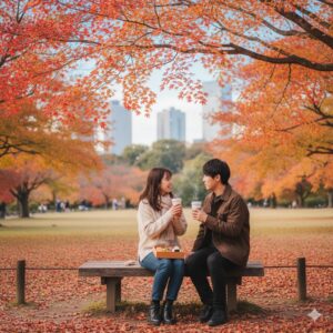 新宿御苑の紅葉2025：静寂と穴場ベンチ独占の秘訣/画像