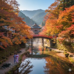 修善寺温泉 紅葉2025：終盤の穴場と日帰り温泉の黄金ルート/画像