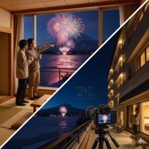 河口湖冬花火2026期間と絶景富士山穴場!旅館アクセス・混雑回避と防寒術/画像