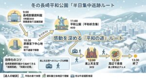 長崎平和公園の冬の回り方と巡礼モデルコース/混雑回避/アクセス情報/画像