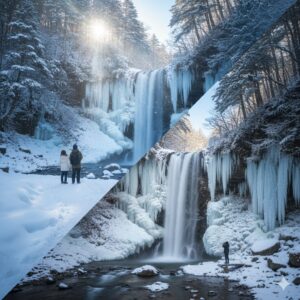 奥入瀬渓流(青森)の氷瀑2026時期予測と冬のツアー・アクセス情報/画像
