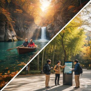 高千穂峡紅葉終盤:ボート予約と見頃時期攻略/画像