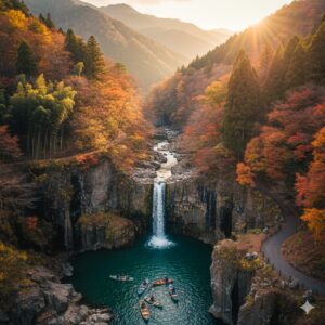 高千穂峡紅葉終盤:ボート予約と見頃時期攻略/画像