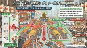 【2026】深川八幡祭りの混雑回避ルート！水掛け・神輿撮影の穴場とアクセス攻略/画像③